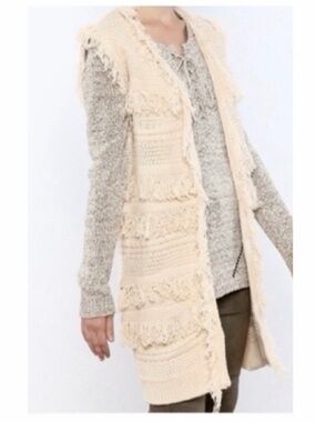 Anthropologie Moon River‎ Knit Fringe Duster Sweater Vest